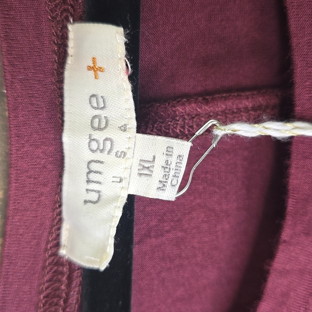 Umgee Burgundy Long Sleeve Tunic, Plus Sizw 1X OVERSIZED, NWT - Picture 3 of 4